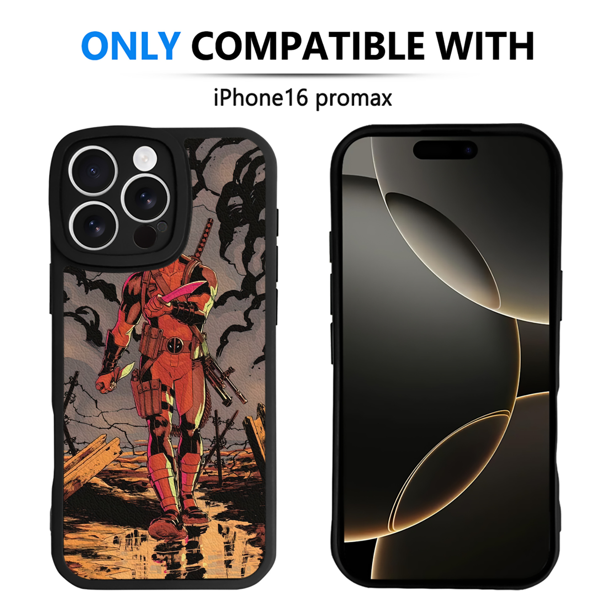 （画像用） Deadpool デッドプール 【iPhone 16シリーズ対応】シリコンスマホケース（レザー調） 材質：シリコン